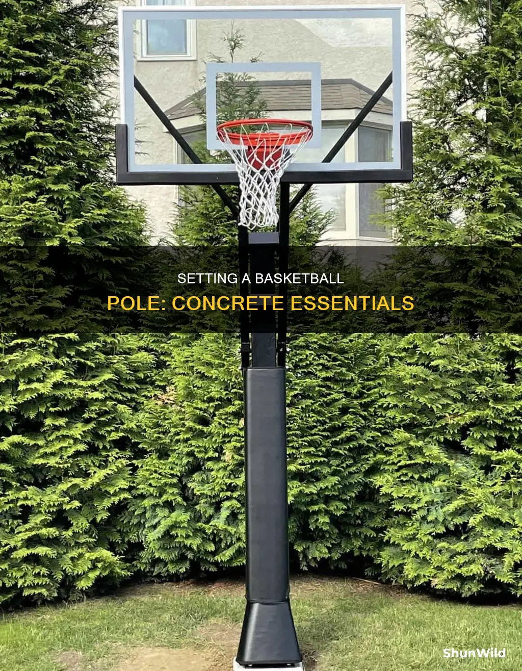 how to set a basketball pole in concrete