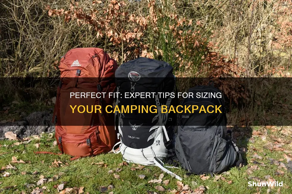how to size camping backpack