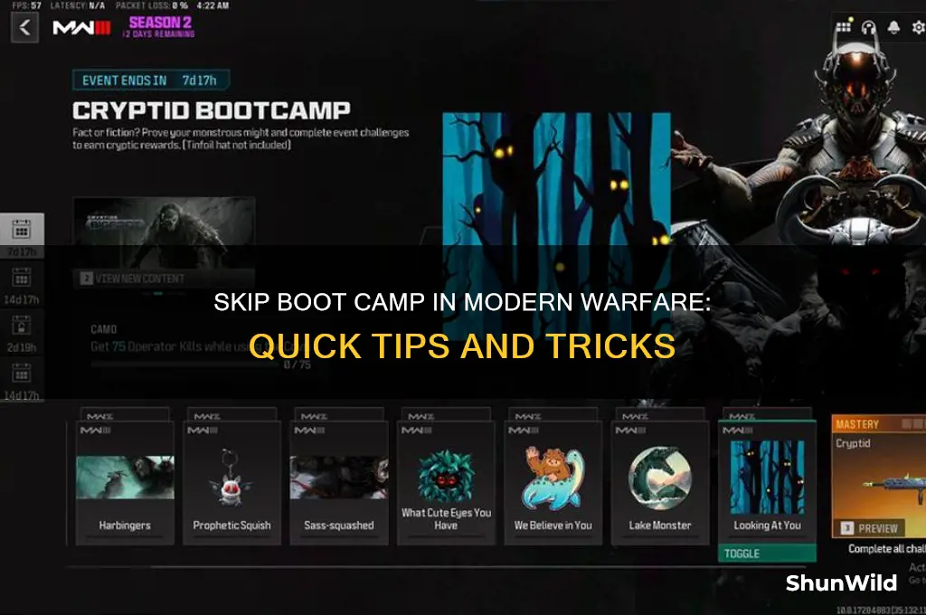 how to skip boot camp modern warfare