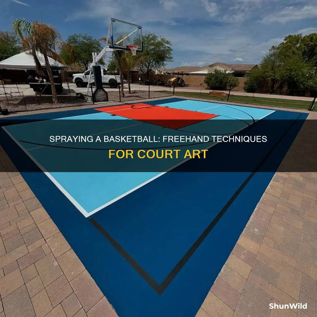 how to spray a basketball without a stencil