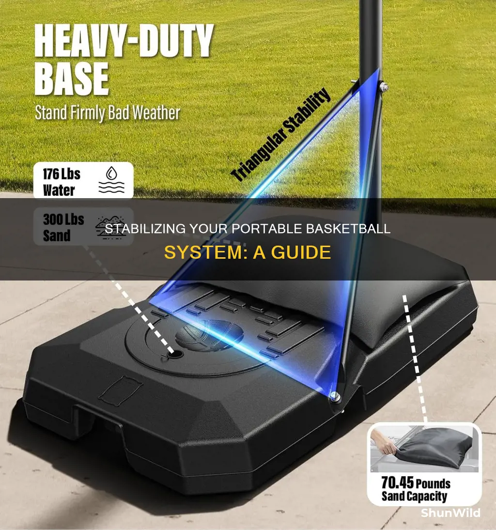 how to stabilize portable basketball system