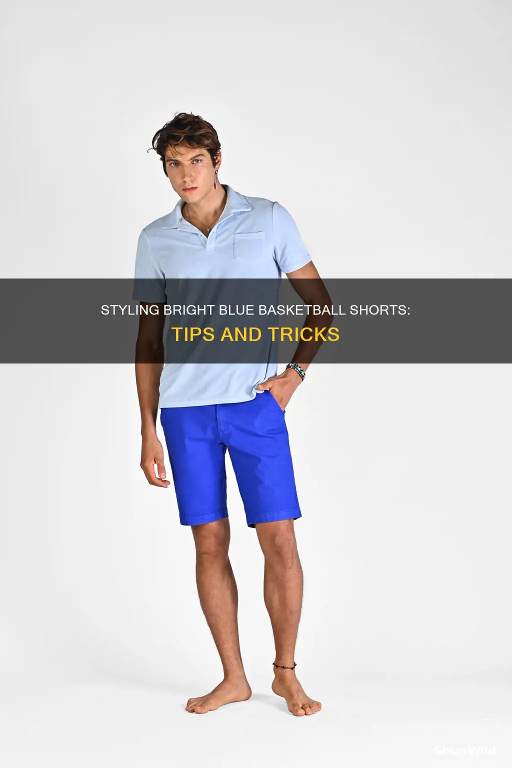 how to style bright blue basketball shorts