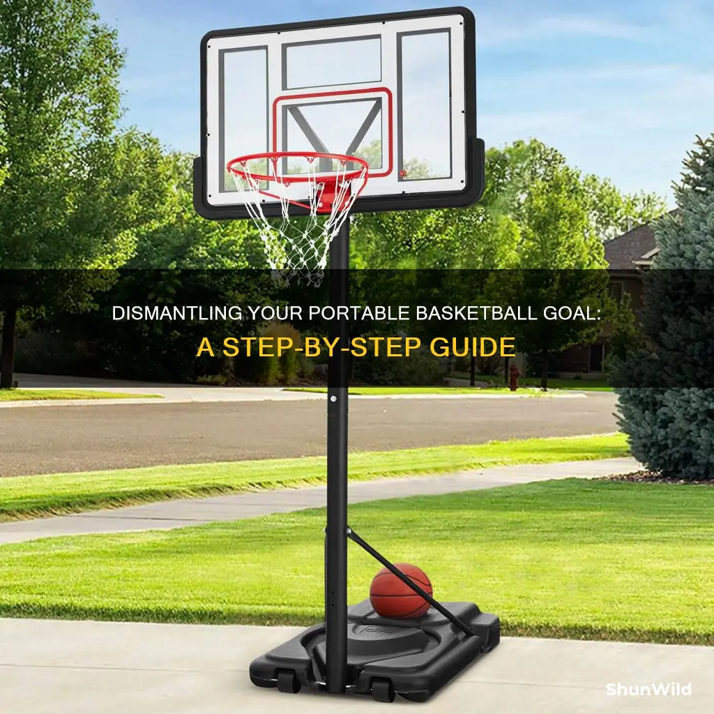 how to take a portable basketball goal apart