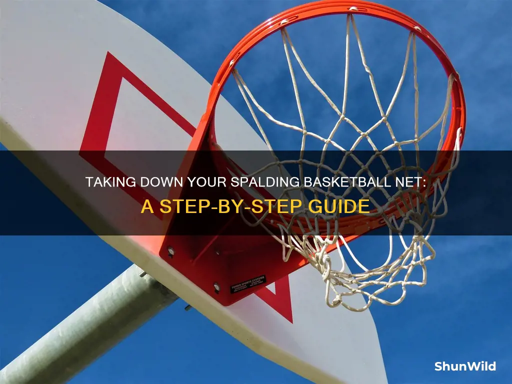 how to take a spalding basketball cable net down