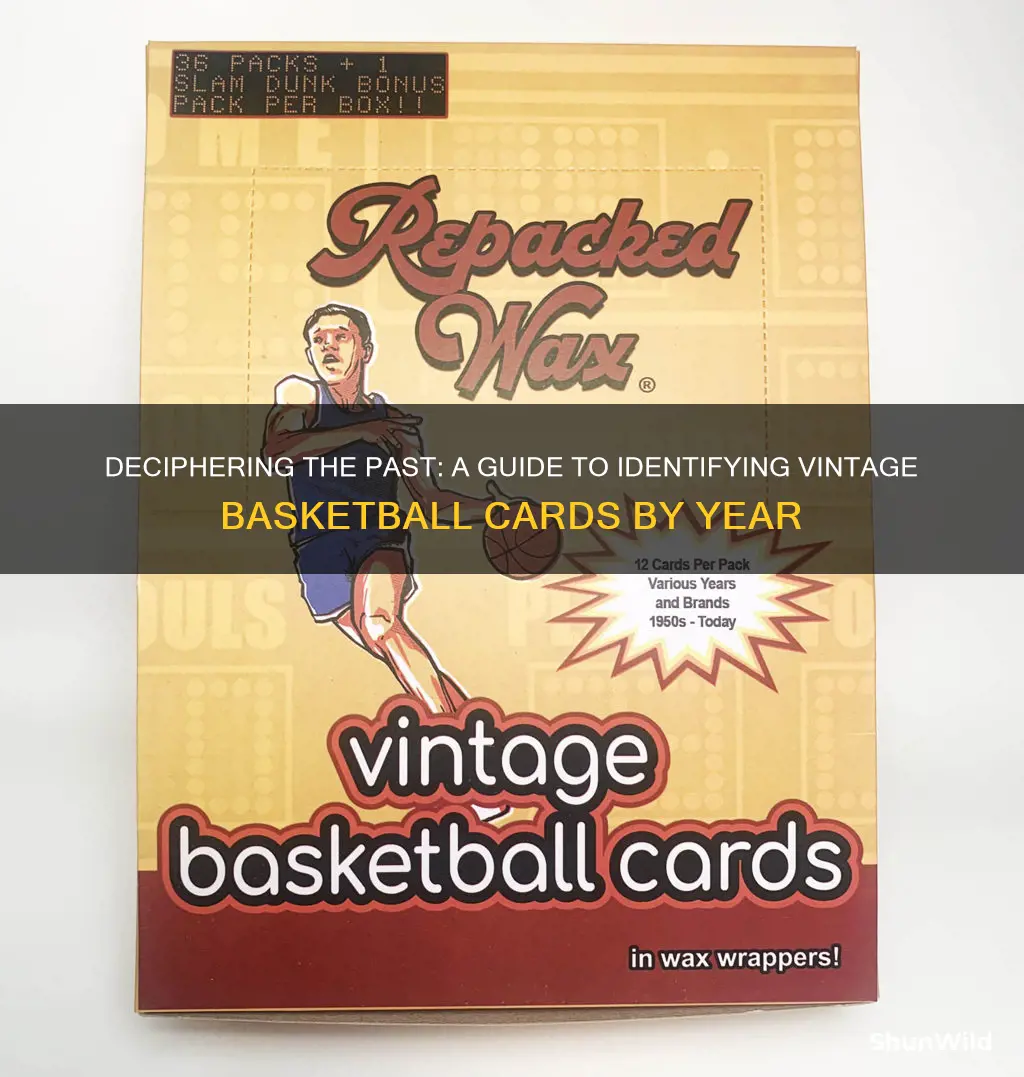 how to tell basketball cards by year