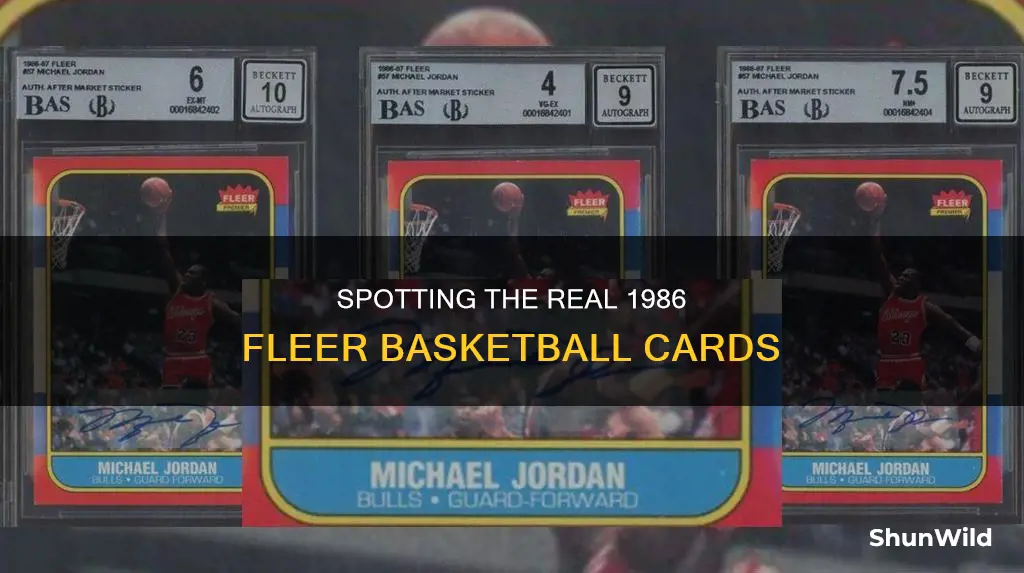 how to tell for orginal 1986 basketball fleer card