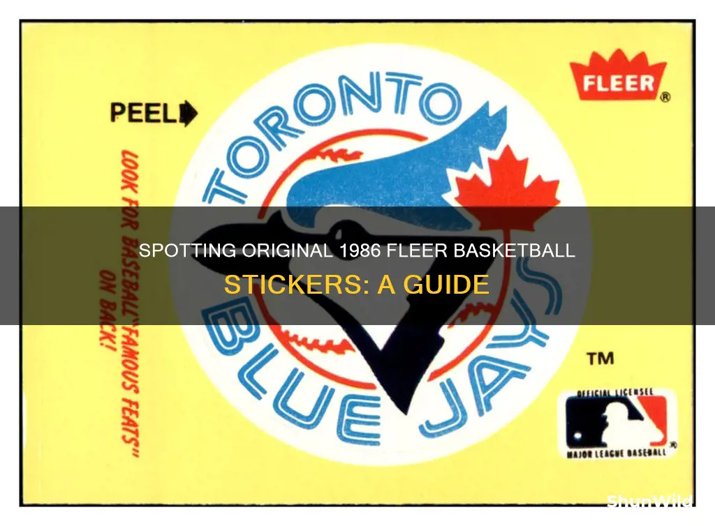 how to tell for original 1986 basketball fleer card stickers