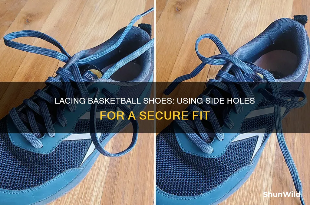 how to tie basketball shoes using holes on sides