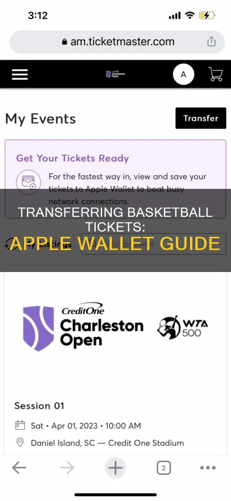 how to transfer basketball tickets from apple wallet