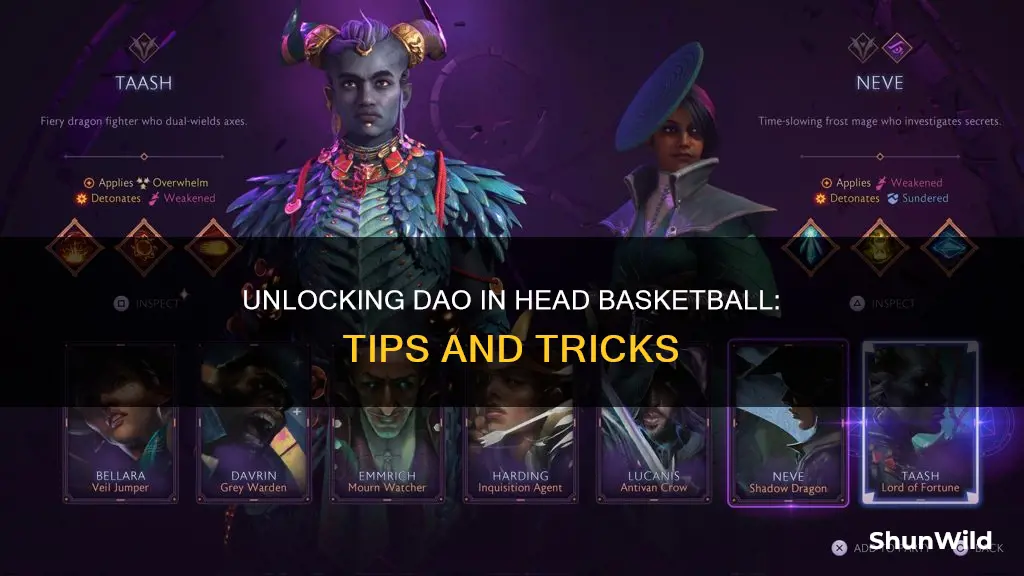 how to unlock dao in head basketball