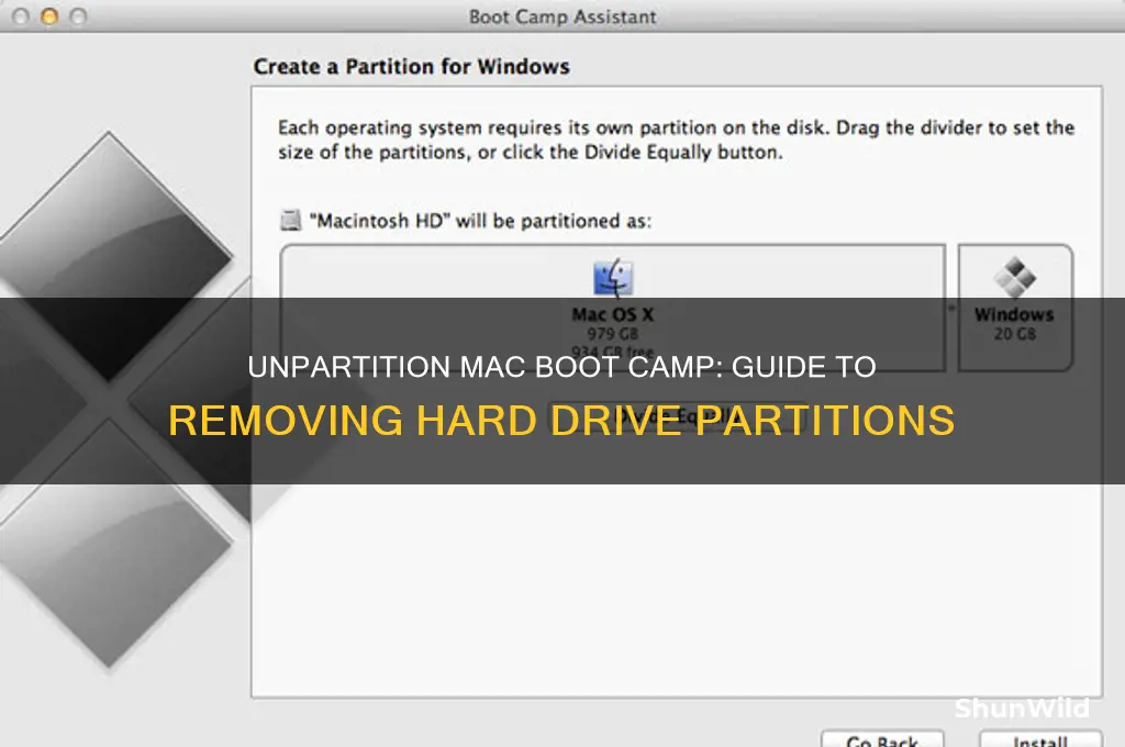 how to unpartition a hard drive mac boot camp