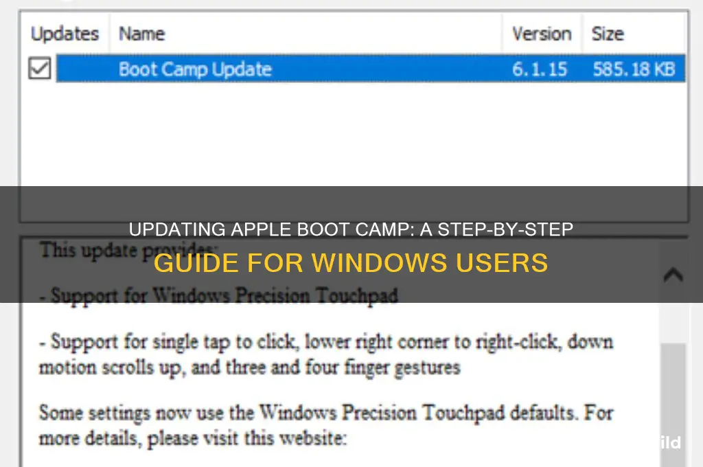 how to update apple boot camp