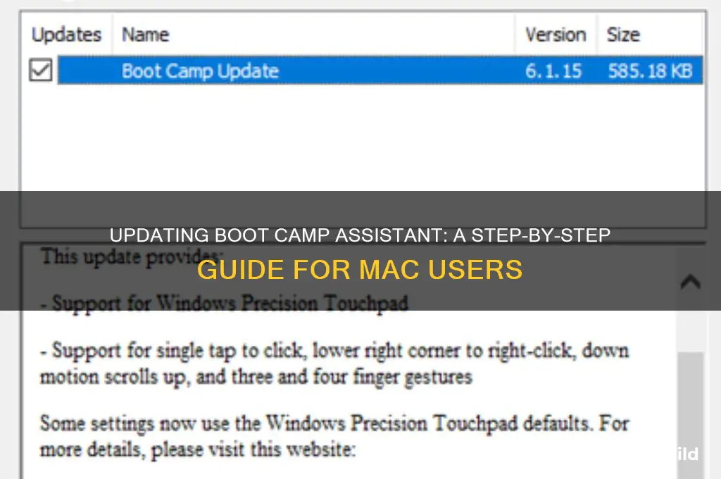 how to update boot camp assistant
