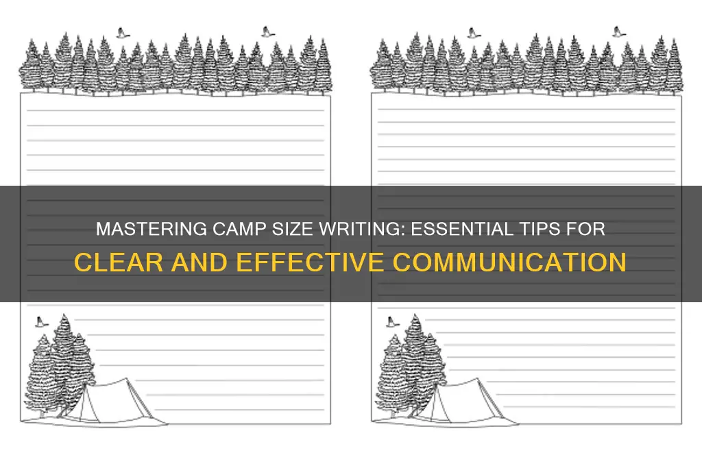 how to whrite camp size