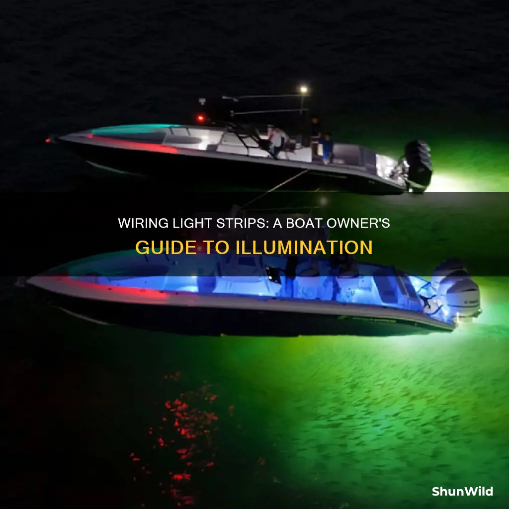 how to wire light strips to battery on boat