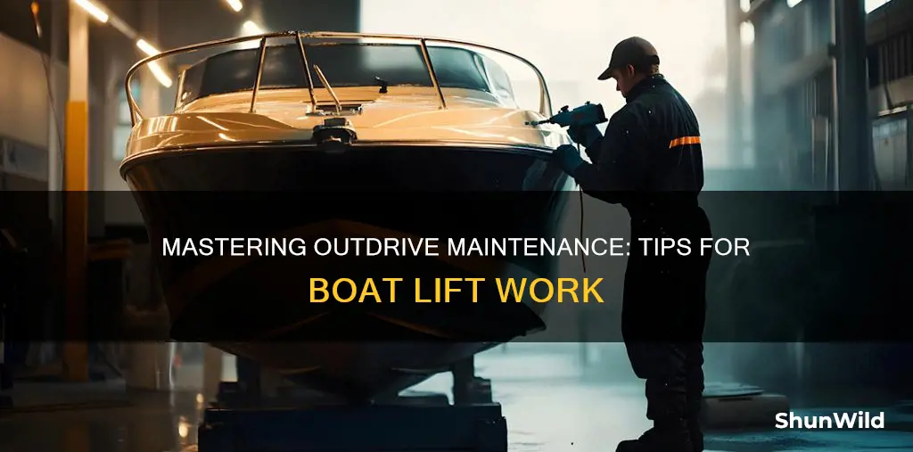 how to work on outdrive boat on lift