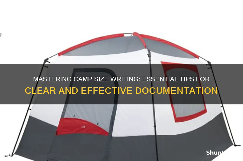 how to write camp size