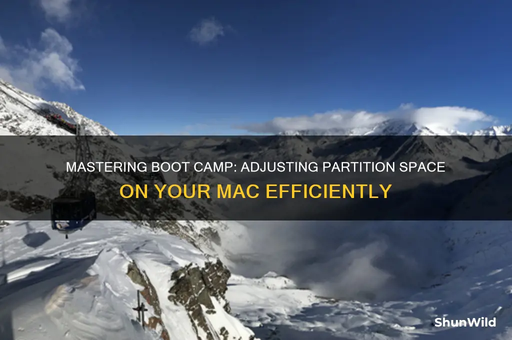 how too adjust space on boot camp