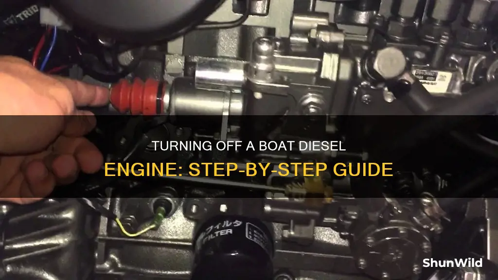 how turn off boat diesel engines