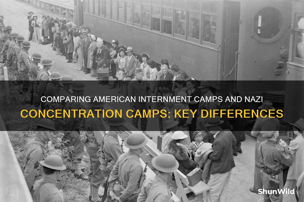 how were american internment camps different from nazi concentration camps