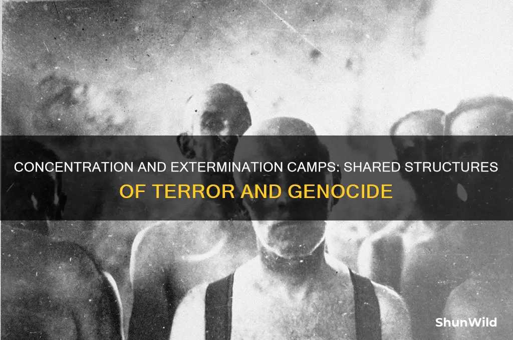 how were concentration and extermination camps similar