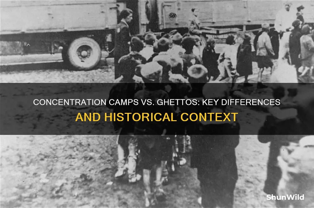 how were concentration camps different from the ghettos