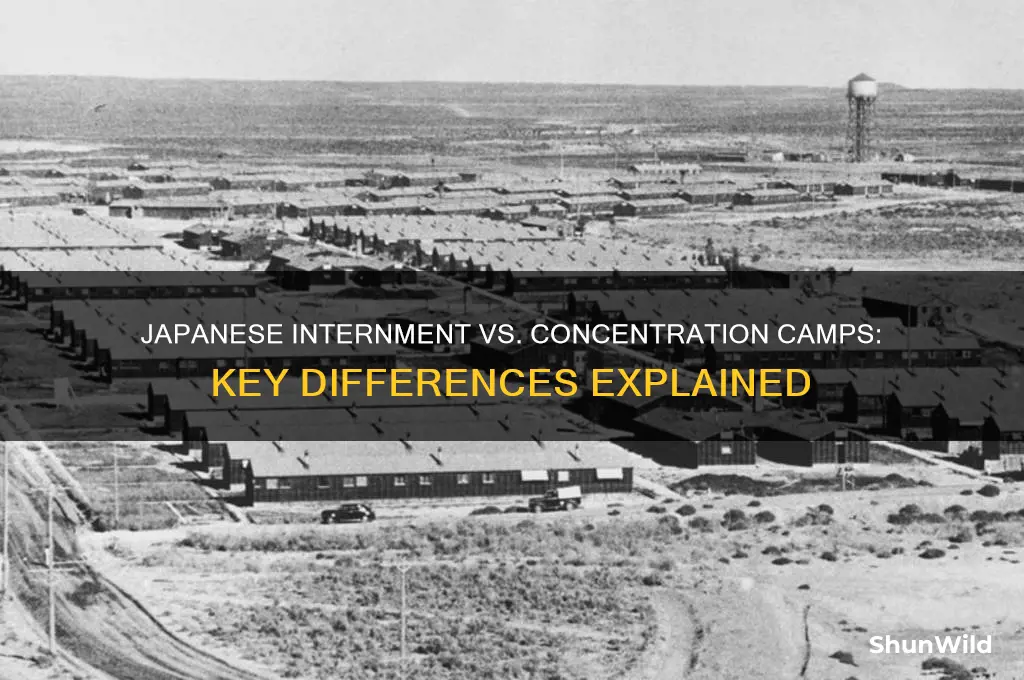 how were japanese internment camps different from concentration camps