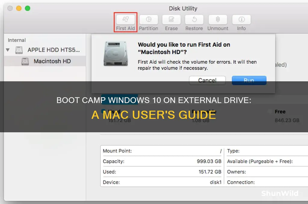 how windows 10 mac boot camp external drive