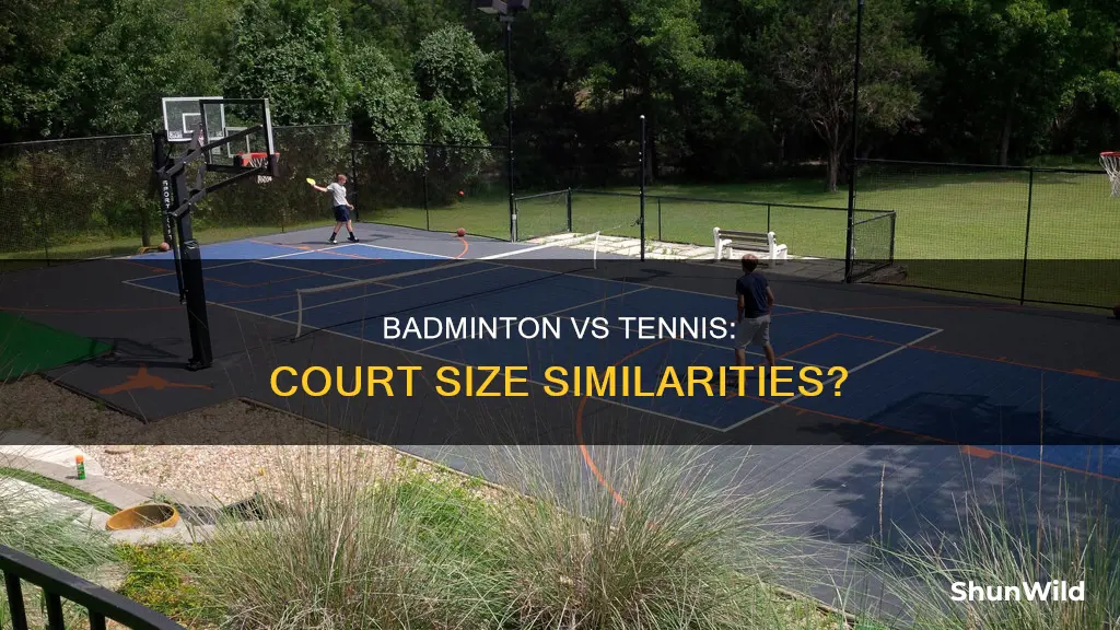 is a badminton court the same as a tennis court