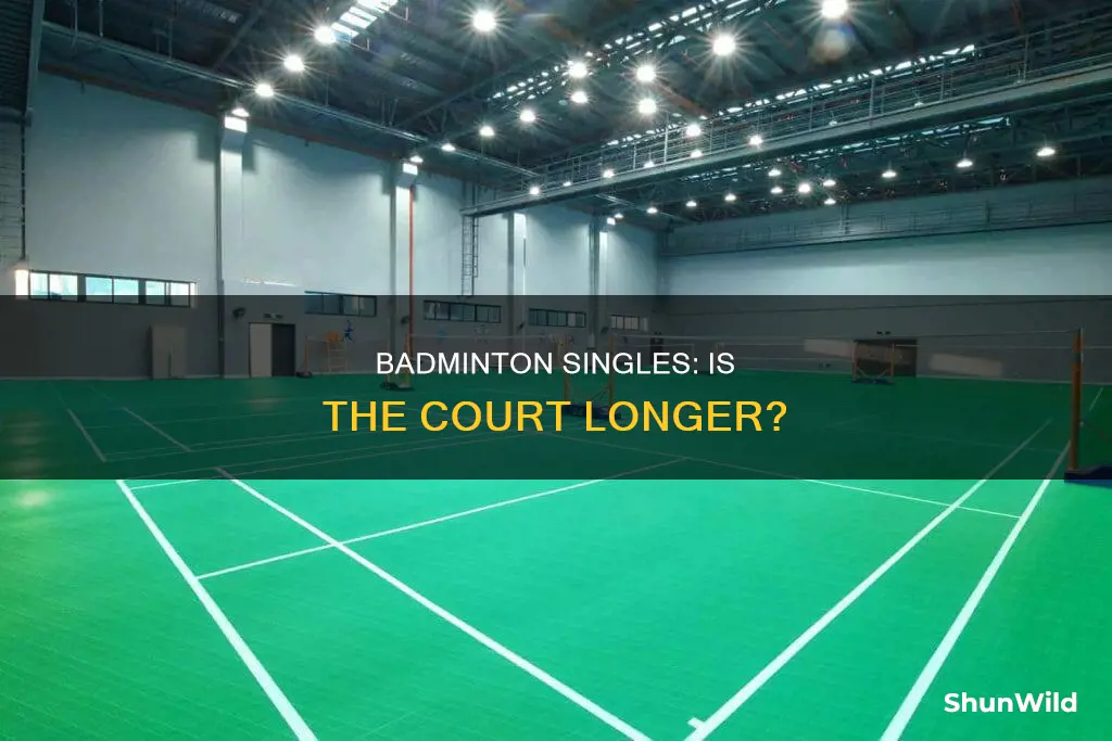 is a singles badminton court longer