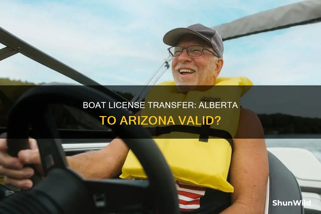 is an alberta boat license good in Arizona