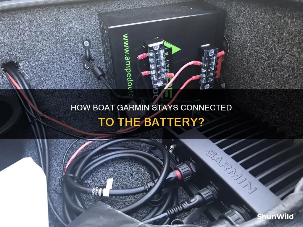 is boat garmin connected to battery