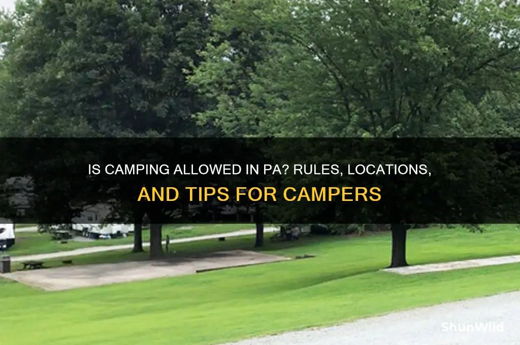 is camping allowed in pa