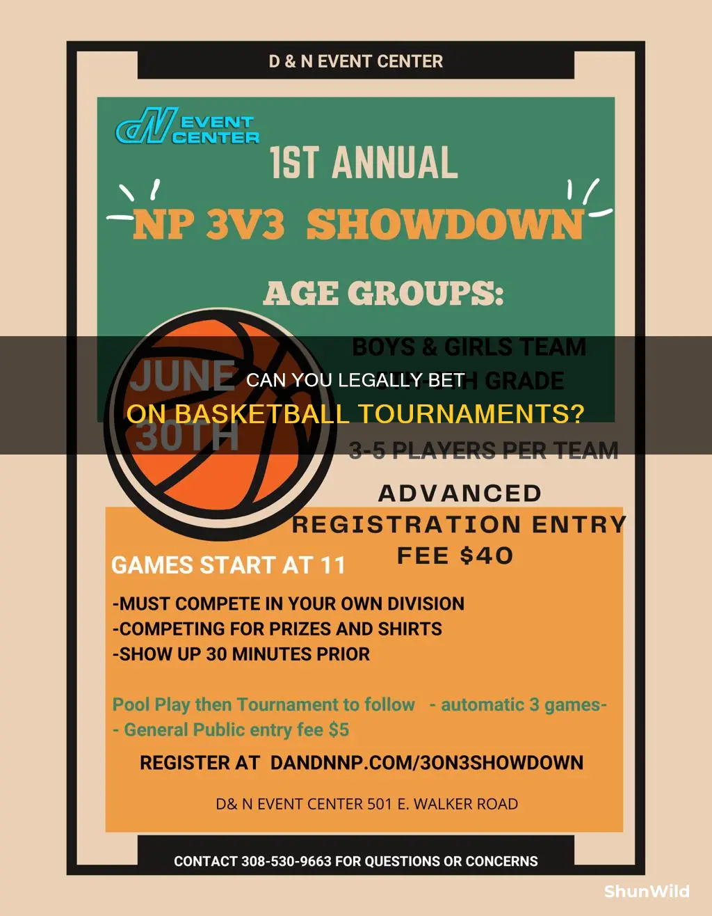is it legal to have a basketball tournament for money