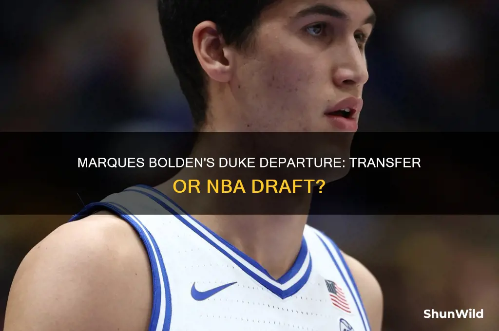 is marques bolden transferring from duke basketball