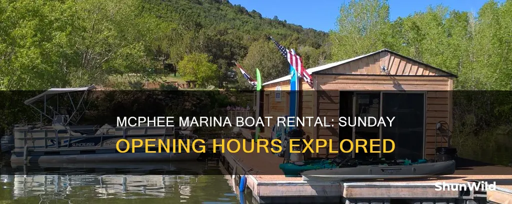 is mcphee marina boat rental open sunday september