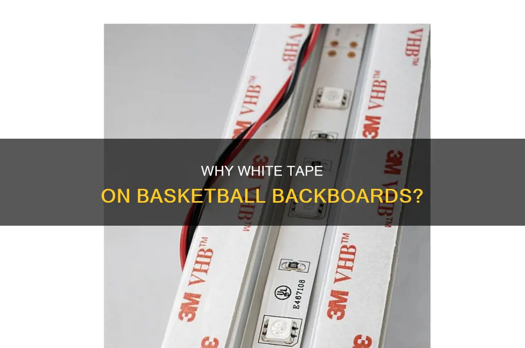 is the white tape on basketball basketball backboards