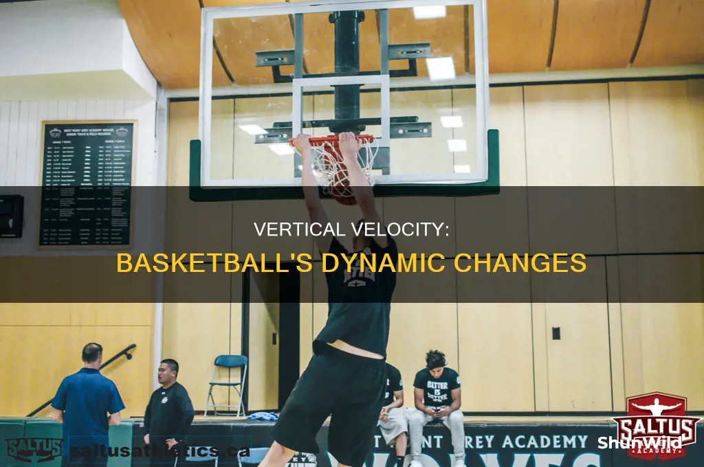 is there a change in vertical velocity during basketball