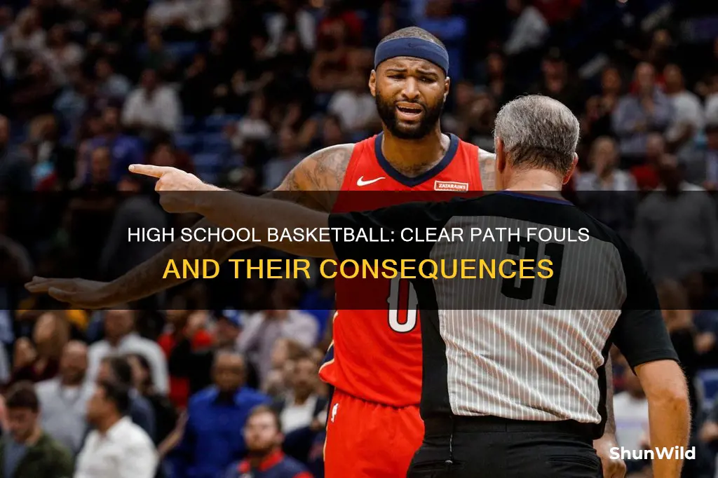 is there a clear path foul in high school basketball