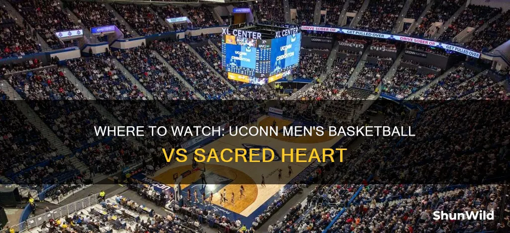 is uconn men vs sacrrd hart basketball tonight bring televisred