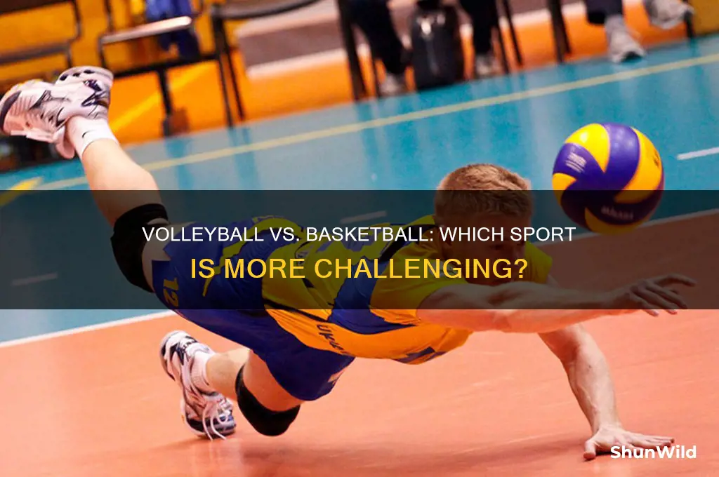 is volleyball a harder sport than basketball