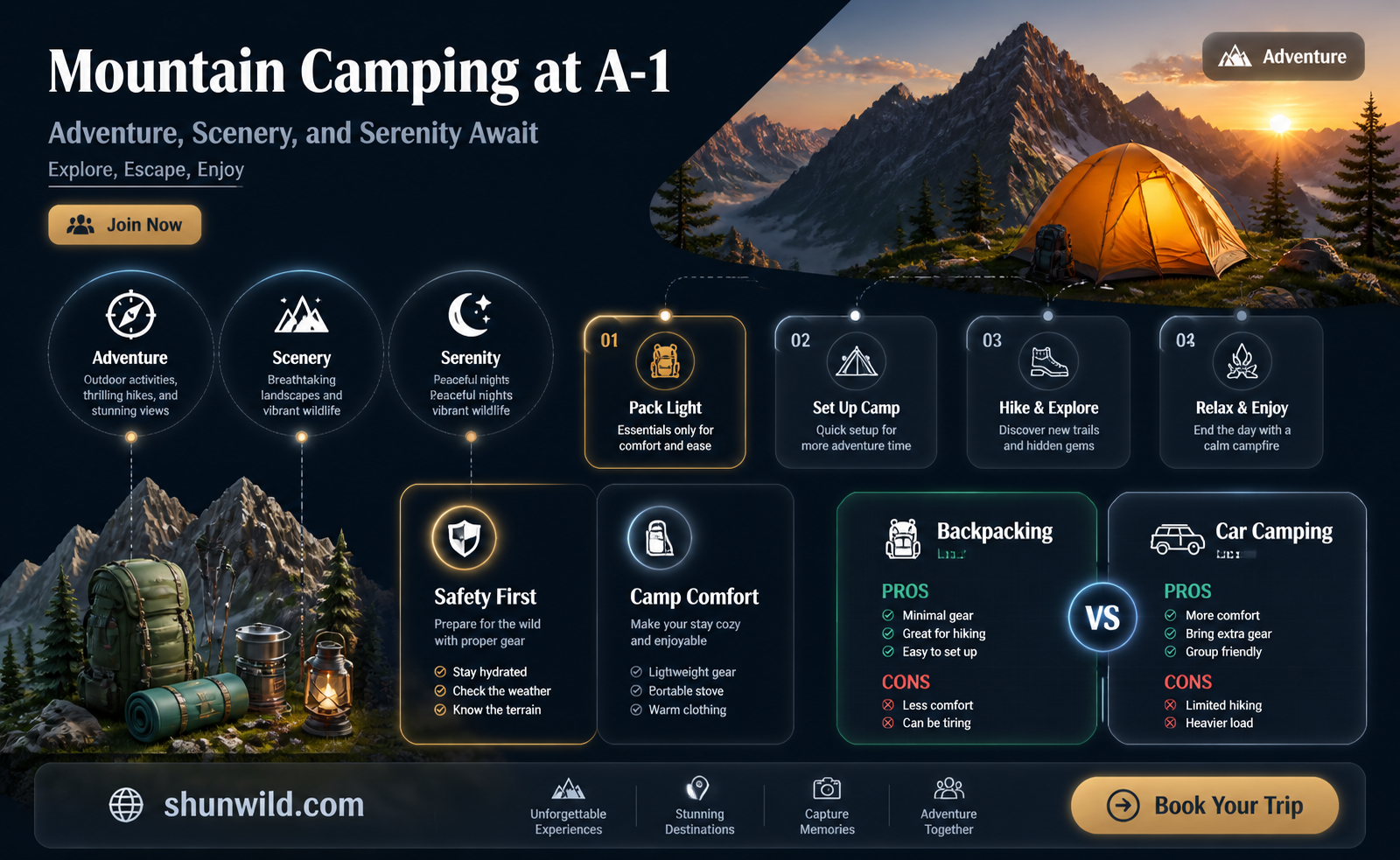a-1 mountain camping