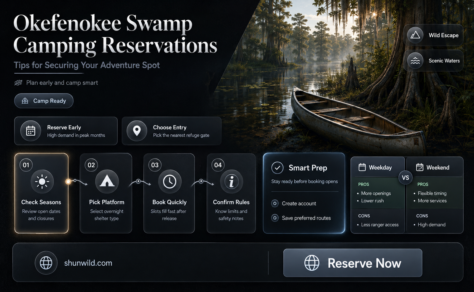 are camping reservations okefenokee swamp