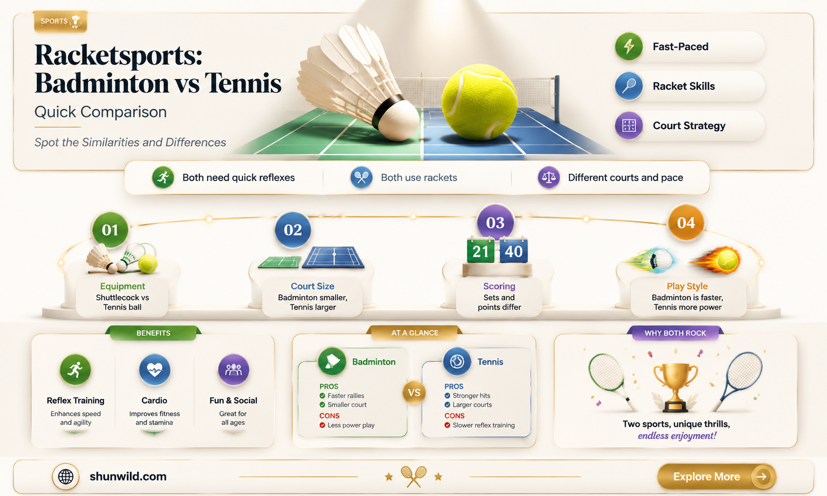 are badminton and tennis similar
