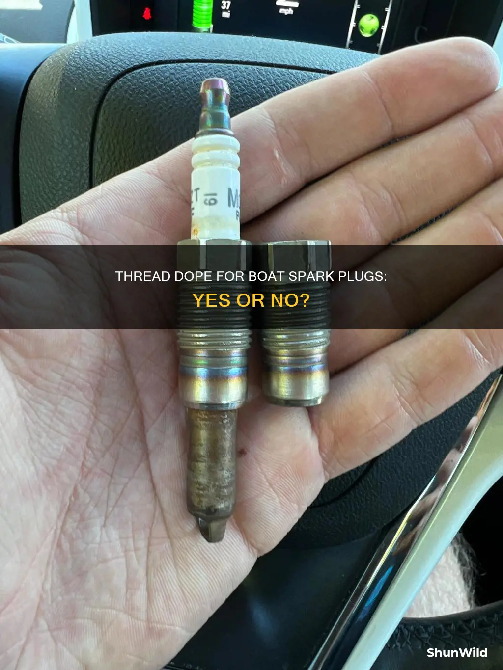 should I put thread dope on my boat spark plugs