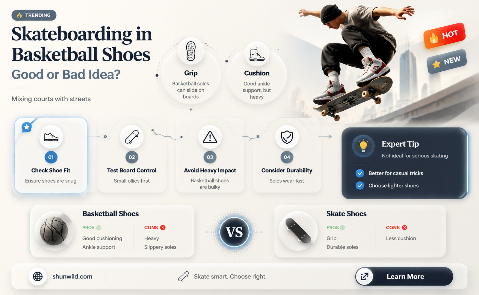 are basketball shoes good for skateboarding