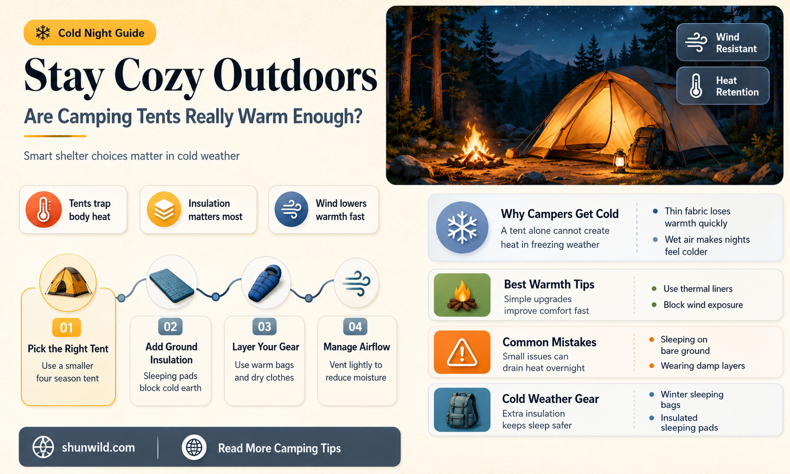 are camping tents warm