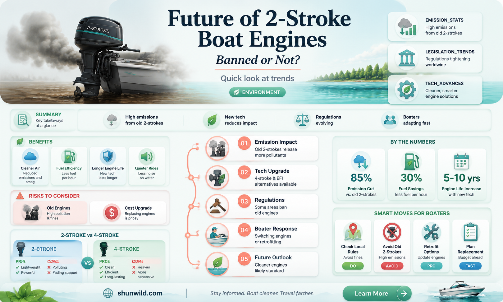 are 2 stroke boat engines banned