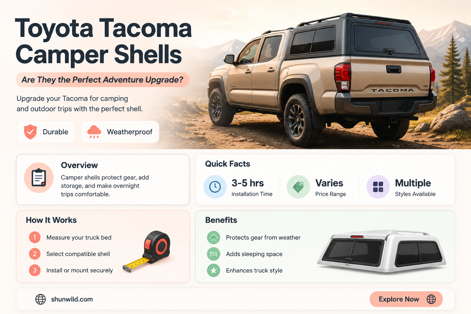 are camper shell toyota tacoma