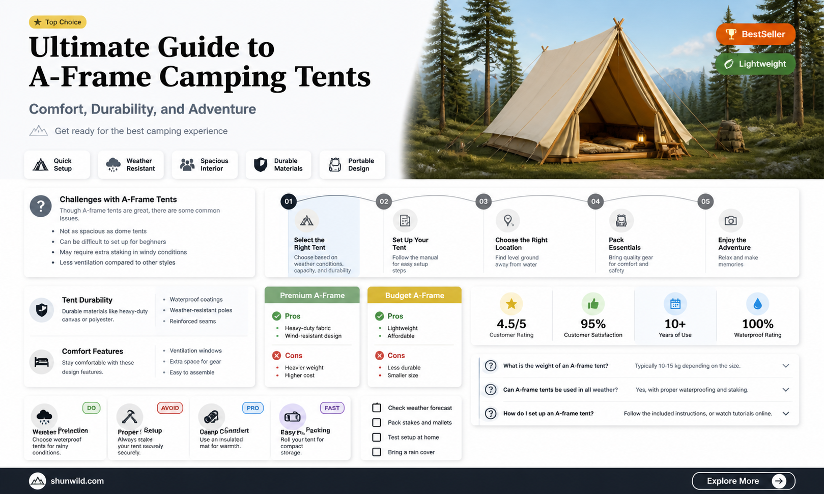 a-frame camping tent